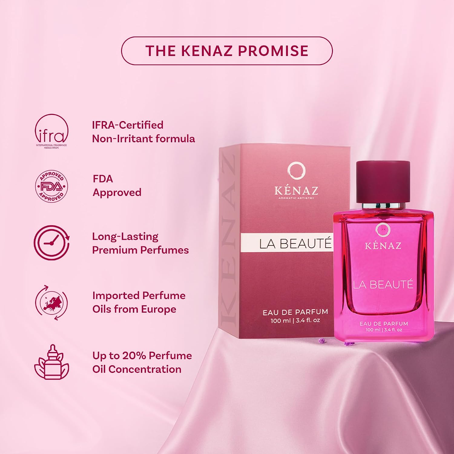 LA BEAUTÉ | Women's Fragrance | Perfume for Women | Floral top note | 100 ml pack | 3.4 Fl. Oz. | Fruity Gourmand fragrance | Gift for Women | Eau de Parfum EDP