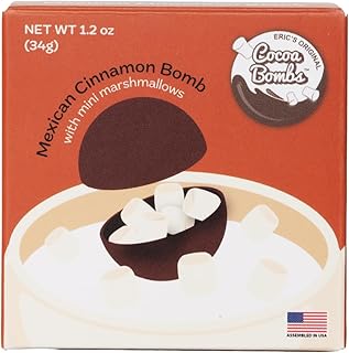U.S. MADE 1 PACK MEXICAN CINNAMON HOT COCOA BALL W/MINI WHITE MARSHMALLOWS