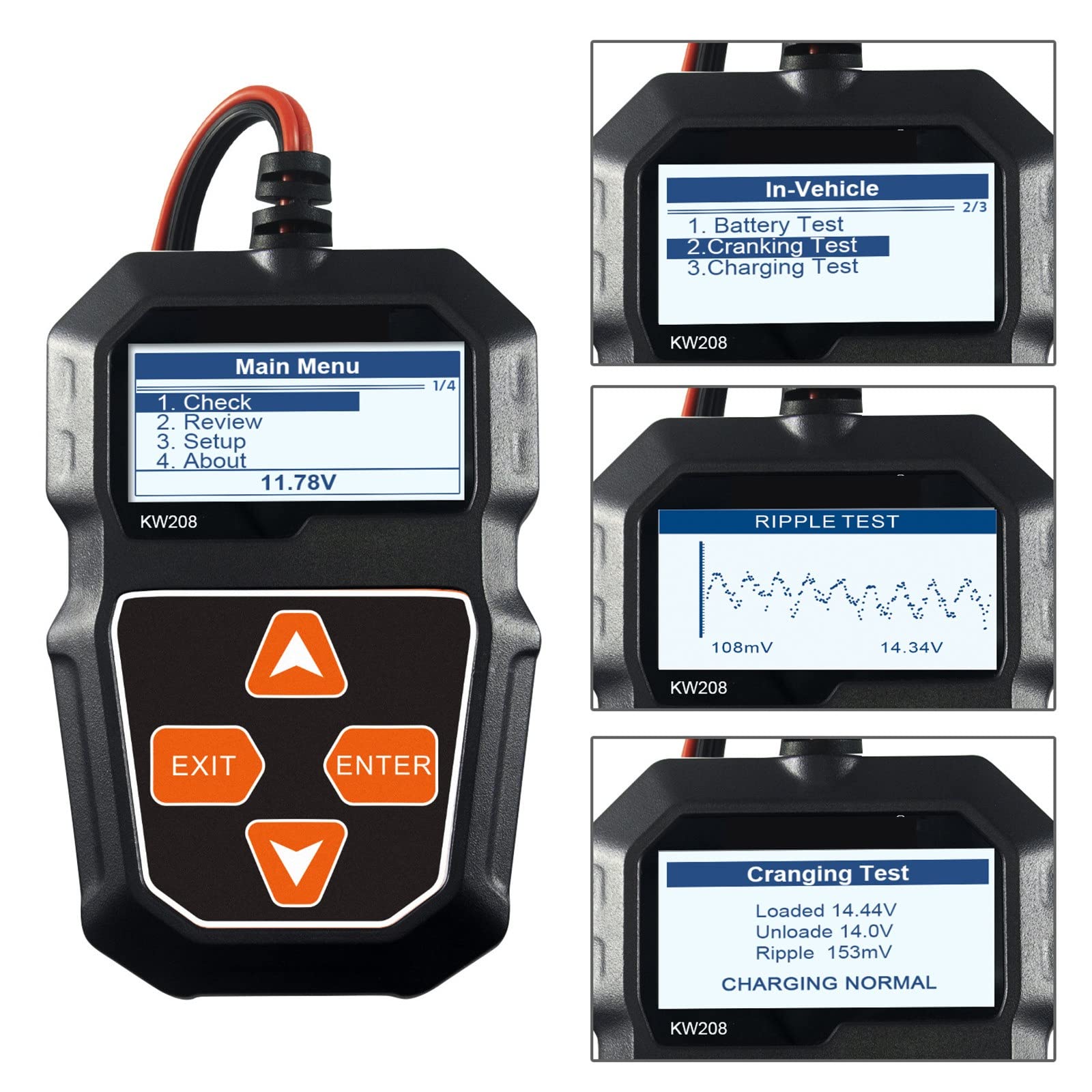 KW208 Tester Akumulatora Samochodowego 12V 100 Do 2000CCA Tester Obwodu Ładowania Rozruchowego Analizator Akumulatora 12 V Narzędzia Do Akumulatorów