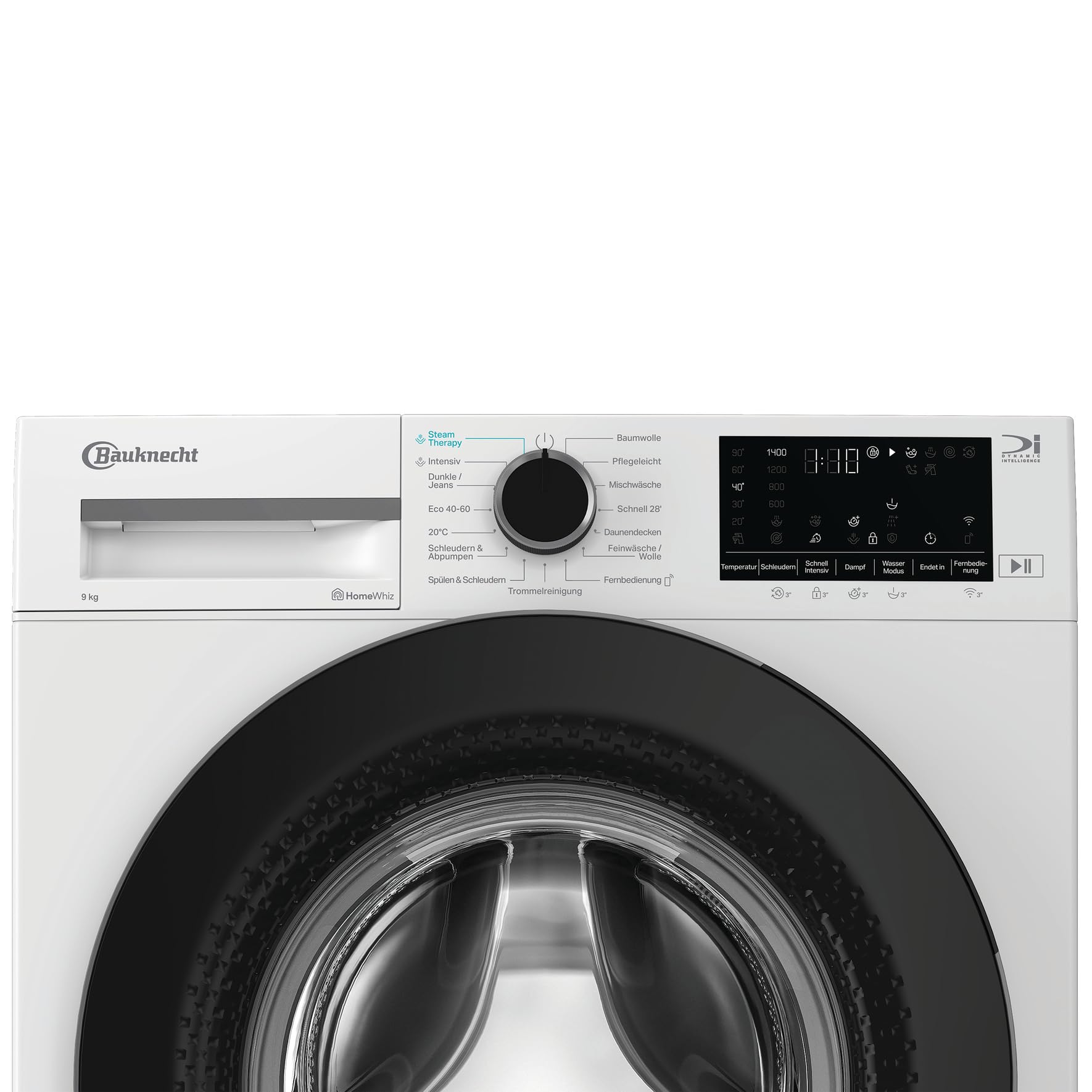 Bauknecht B W 9A30 BS Waschmaschine, 9 kg, 1400 U/min, Frontlader, Steam Therapy & Steam Technologie, Adaptive Wash, ColdWash, HomeWhiz, Energy Saver, leiser Inverter-Motor, Weiß