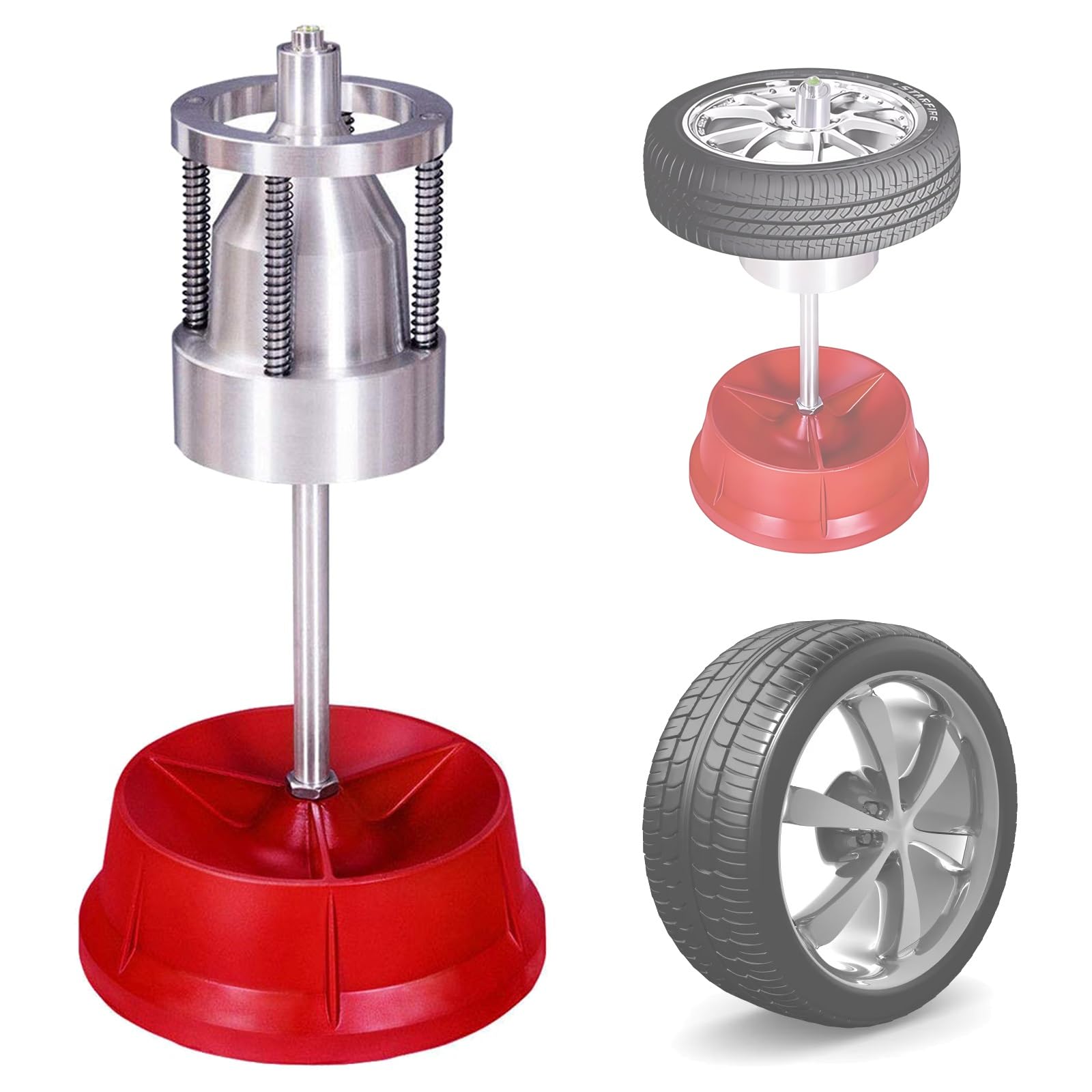 Stojak do wyważania kół Bubble Wheel Balancer, przenośna wyważarka do piast kół z narzędziami do ustawiania geometrii, wytrzymała wyważarka do opon i felg z poziomicą, do naprawy kół samochodów