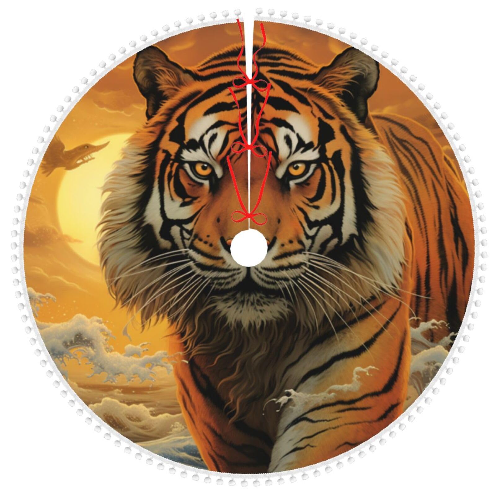 Tapis de sapin de Noël tigre pour émerveiller vos enfants