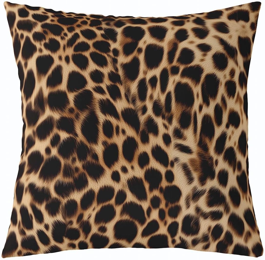 Feelyou Leopard Pillow Covers 18x18 Set of 2 Cheetah Print Decorative Throw Pillow Covers Cases Home Decor Animal Safari Cushion Case for Couch Sofa Outdoor