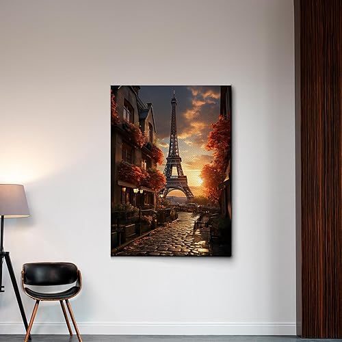 Miniatura 3 de Eiffel Tower painting, Eiffel Tower wall art, depiction of the Eiffel Tower at night in brilliance