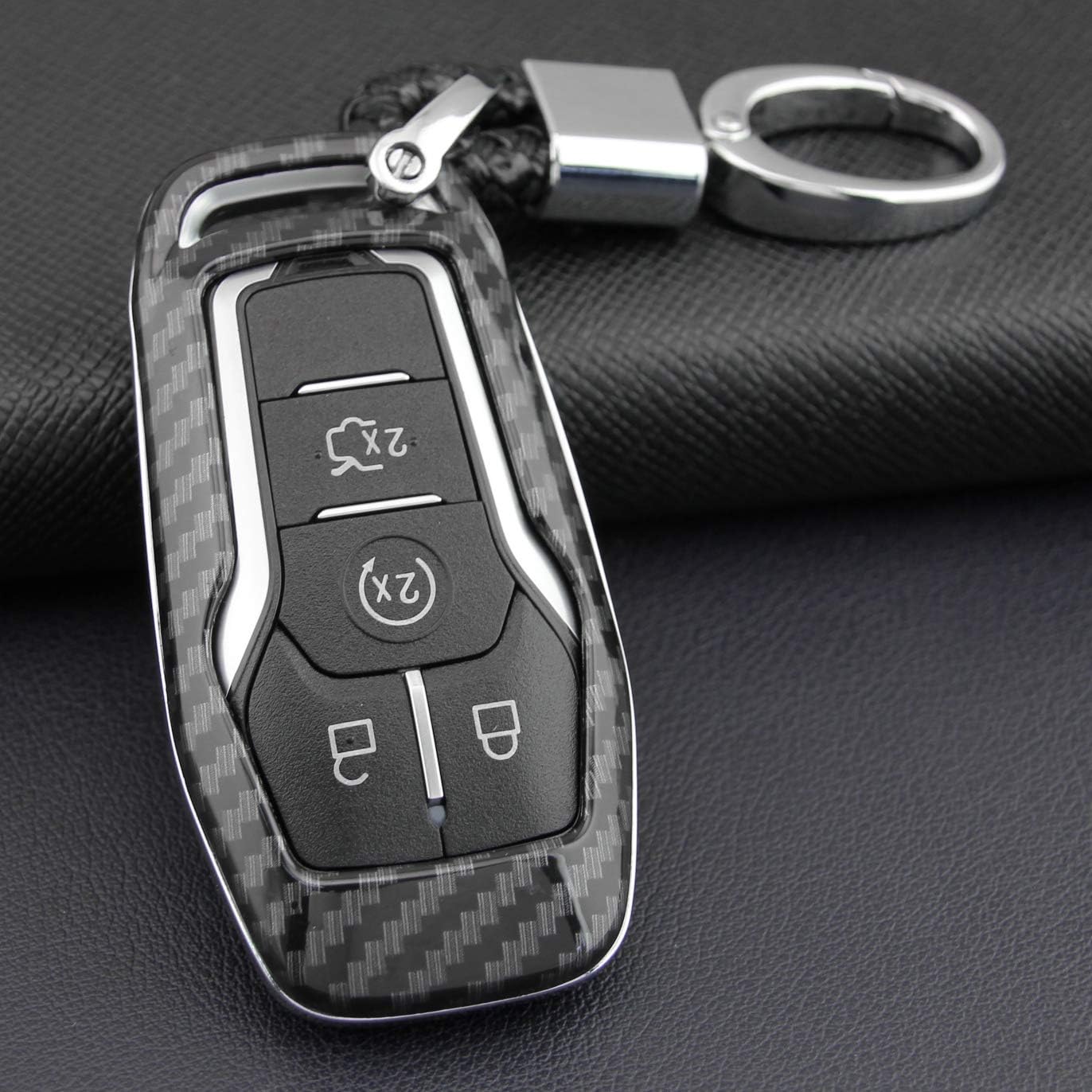 For Ford Key Fob Cover,Premium Hard ABS carbon fiber pattern Key Case Compatible with 2013-2017 2018 2019 Ford Explorer Mustang Fusion Escape Mondeo F150 F250 F350 F450 F550 Edge Lincoln