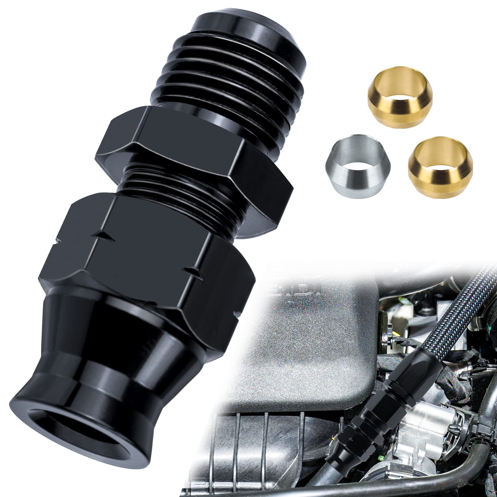 Buy PJLJY 6AN Male Flare to 5/16" Fuel Hardline Tube Fitting, Alloy 6AN