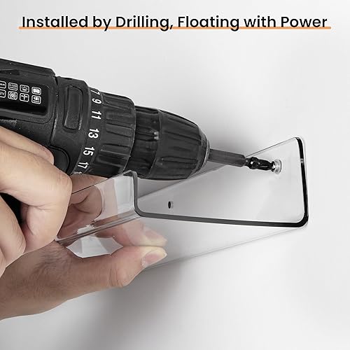 Miniatura 7 de upsimples Paquete de 4 estantes de baño acrílicos de 15 x 6 pulgadas para pared, estantes flotantes de baño sobre el inodoro, estante de