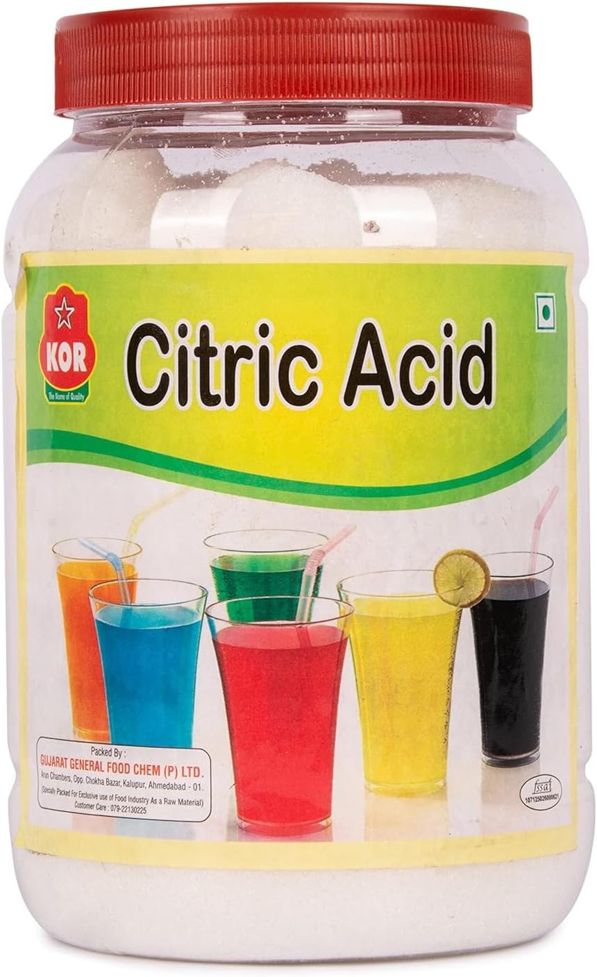 - KOR Citric Acid Unhydrided Powder/Nimbu Fool for Cooking/Food Grade Citric Acid Powder for Cleaning, Home & Kitchen/Nimbusat/Tatri/Multiple Purpose Use in Baking Making Malai Peda, Jalebi, Poha Chivda, Dhokla/800 gm