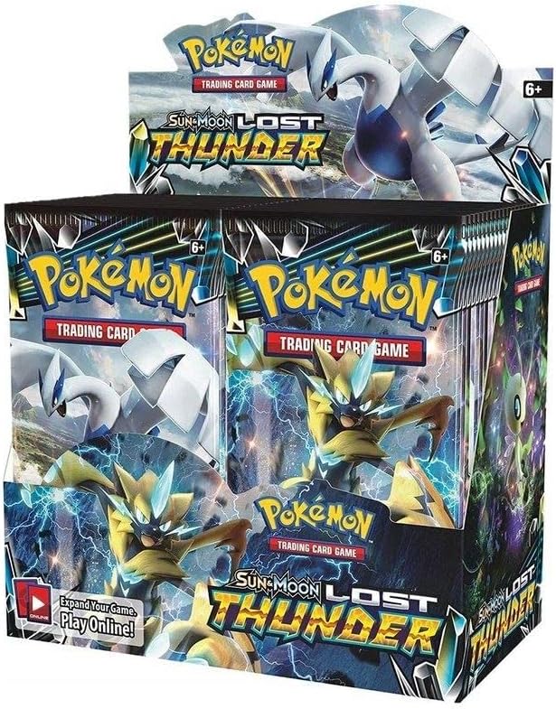Pokemon Playing Card Board Game 5 Pack 50 Cards Booster Packs, Battle Cards, Battle Game for Kids, Boys, Girls (Lost Thunder 5 Pack 50 Card)