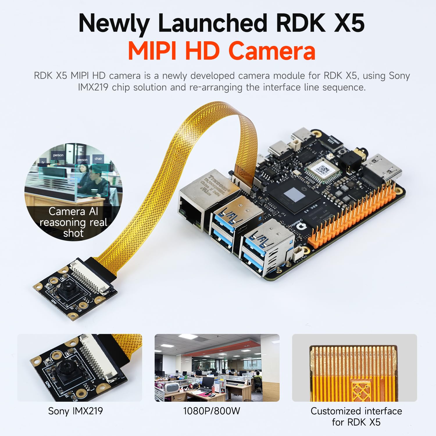 Yahboom 4GB RDK X5 Development Separate Board 10 Tops High Computing Power | Compatible with Raspberry Pi Development Board, Suitable for Phython Programmers, AI Vision Project Developers