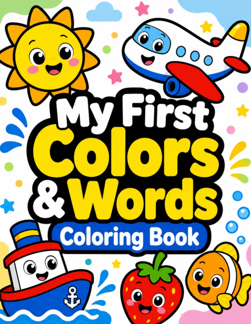 My First Colors & Words Coloring Book: Learn Colors with Simple Real-Life Objects for Toddlers Ages 2–4 Bold & Easy Coloring Pages + Fun Learning ... (Toddler Learning & Coloring Books Ages 2-4)
