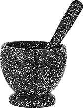 مجموعة هاون ومدقة جرانيت - اسود وابيض