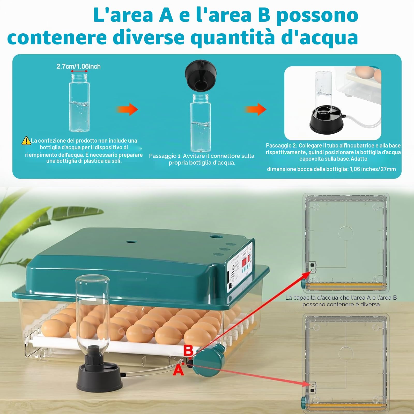 Incubatrice Automatica per 9 Uova, Macchina per Incubazione con Rotazione Automatica delle Uova, Controllo Umidità e Temperatura, 5 Modalità di Incubazione e Registrazione della Durata