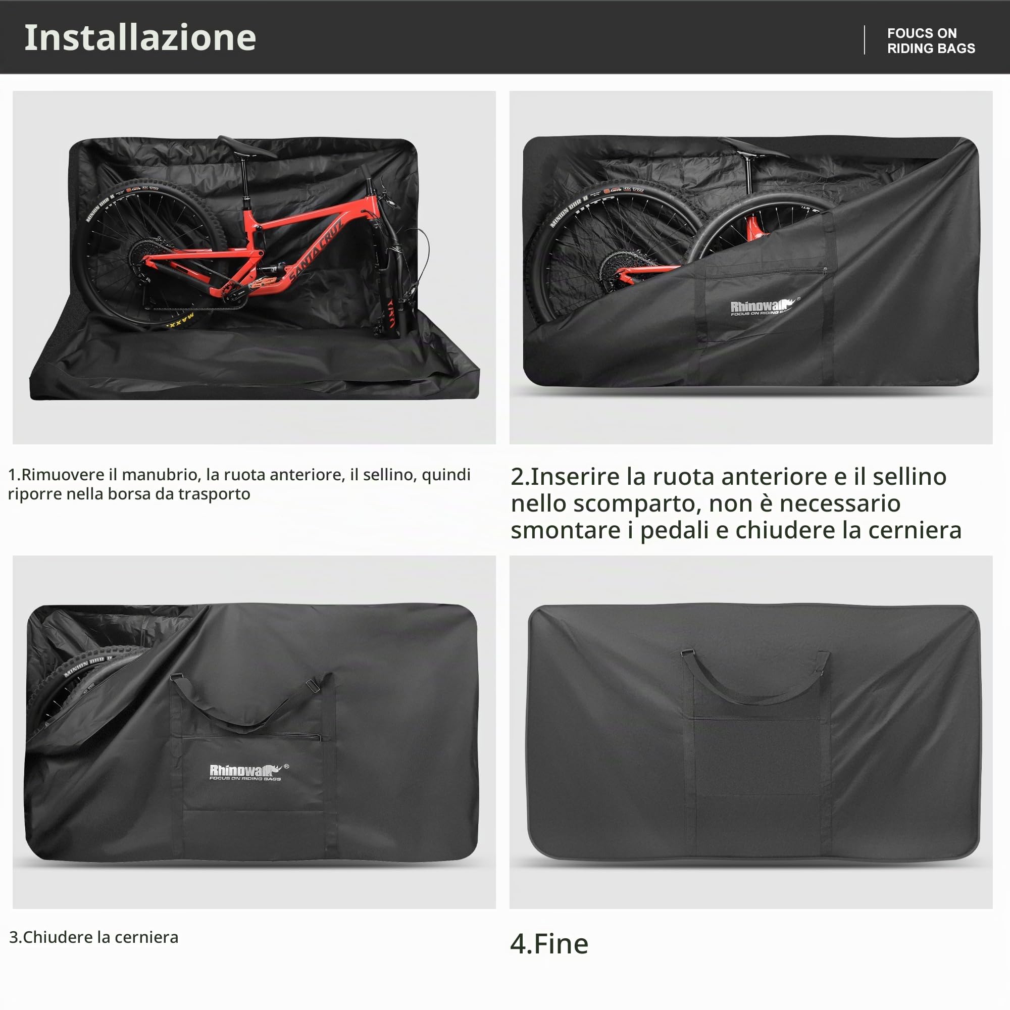 UBORSE Borsa per Bicicletta da 29 pollici, Borsa per il Trasporto della Bici Pieghevole, Impermeabile Sacchetto Porta Bici, Borse da viaggio della Bici Pieghevole in Treno in Aereo