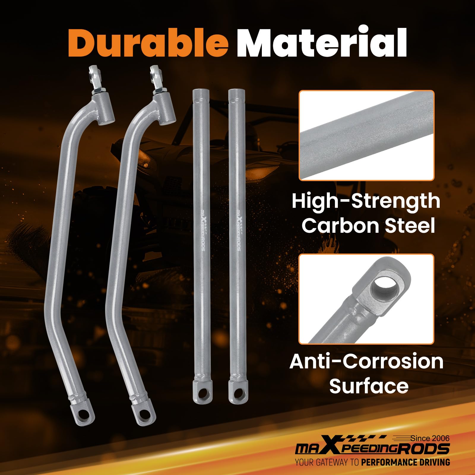 maXpeedingrods Kit de barres de rayon inférieures arrière de 32 mm pour Polaris RZR 1000 XP EPS DE 2014-17 en acier au carbone