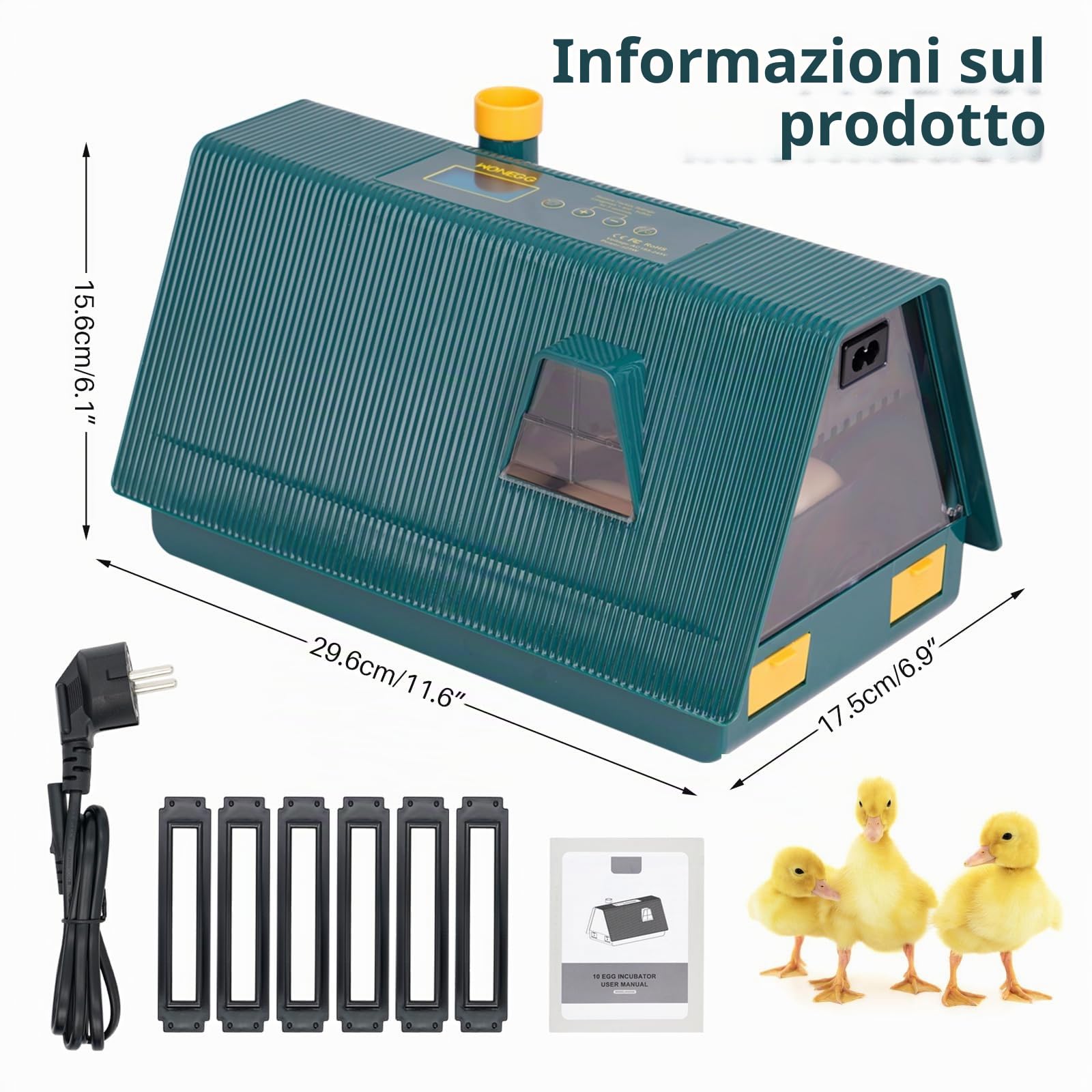 10-20 uova incubatore, incubatori per uova da cova, paletta automatica con regolazione della temperatura Uova-mandler incubatori intelligenti di pollo per pollame schiudere pollo quaglia