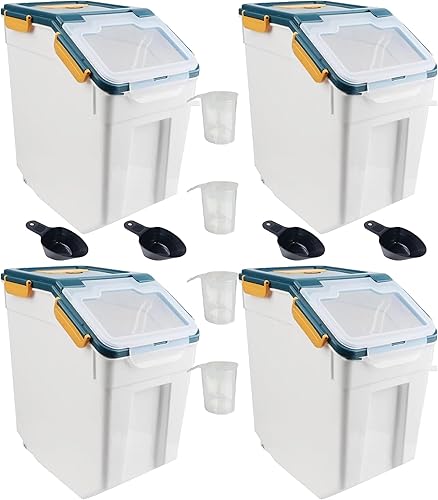 Miniatura 15 de Contenedor hermético grande de almacenamiento de alimentos para perros con cuchara y taza medidora, contenedor de almacenamiento de alimentos para 2