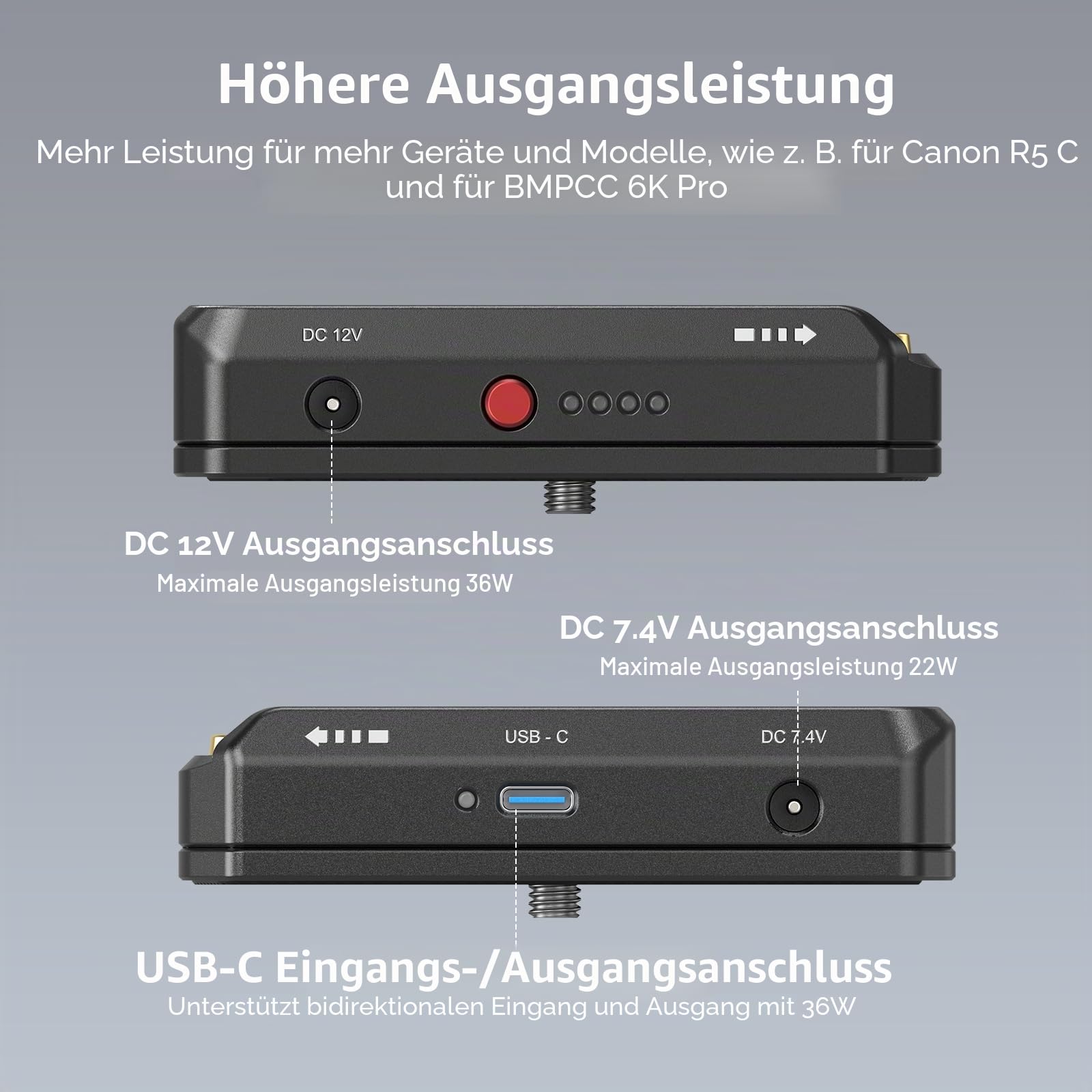 SMALLRIG NP-F Battery Adapter Mount Plate NP-F Akku Adapter Montageplatte für NP-F970, NP-F550, NP-F770, NP-F Akku-Adapterplatte für Sony, für BMPCC 4K, 6K, 6K Pro, für Canon R5 C (Advanced) – 3168B