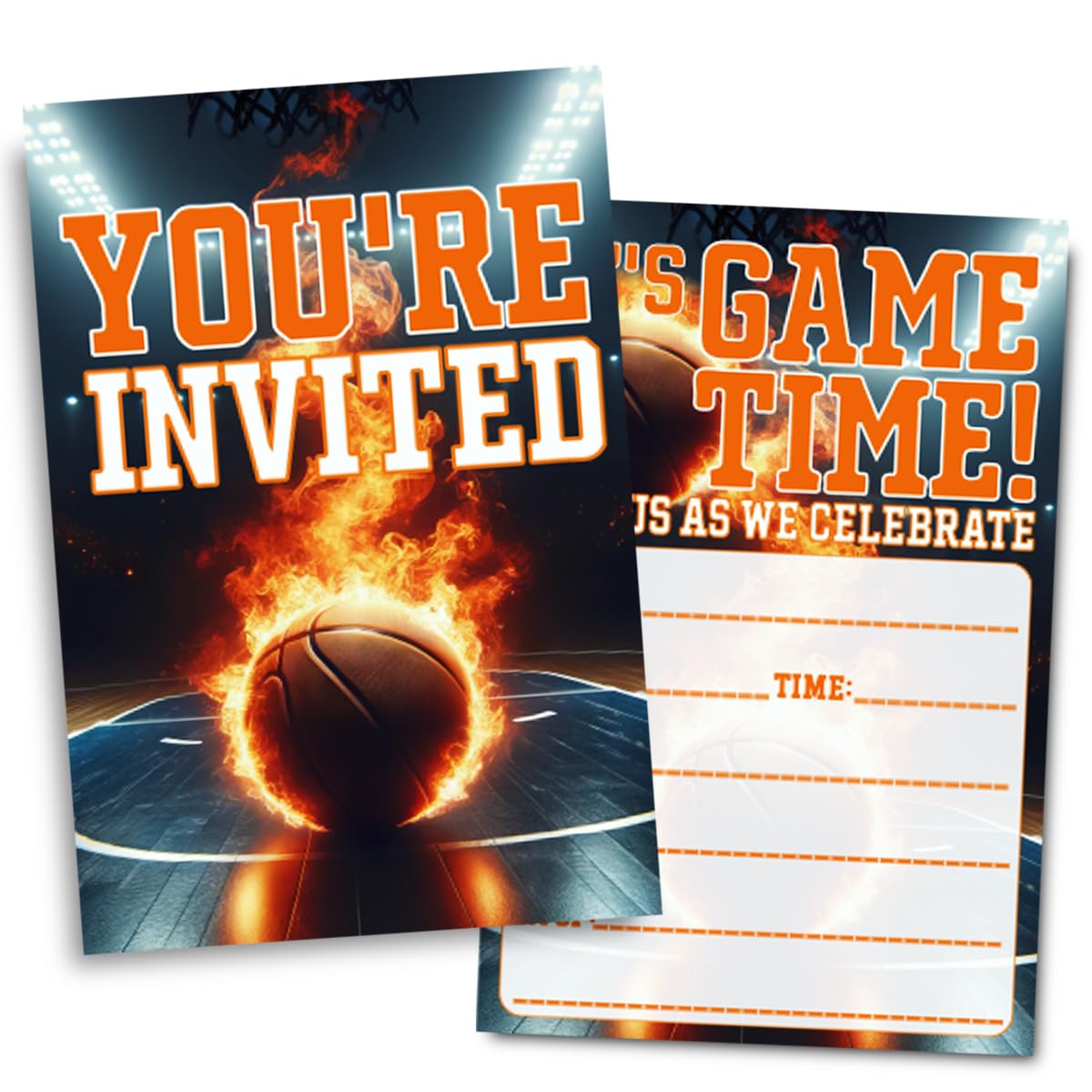 Doguiei Basketball Birthday Party Invitations, Basketball Party Invitations Card for Boys Girls (30 Cards & 30 Envelopes)