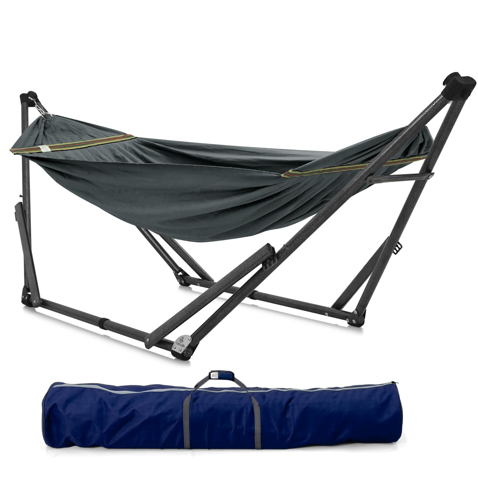 Tranquillo Uniki Collapsible Hammock, Perfect for Garden and Camping, Grey
