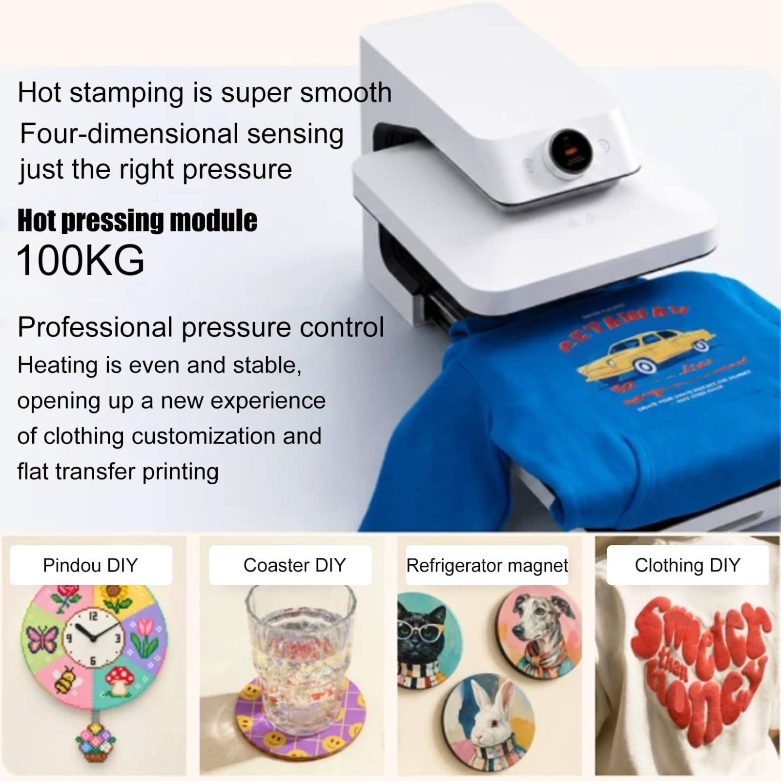Pressa a Calore Automatica 38 * 38 cm Pressa Termica Sublimazion Tipo Estraibile con Rilascio Automatico Riscaldamento a Doppio Tubo Veloce Uniforme Controllo Digitale Preciso per Magliette A