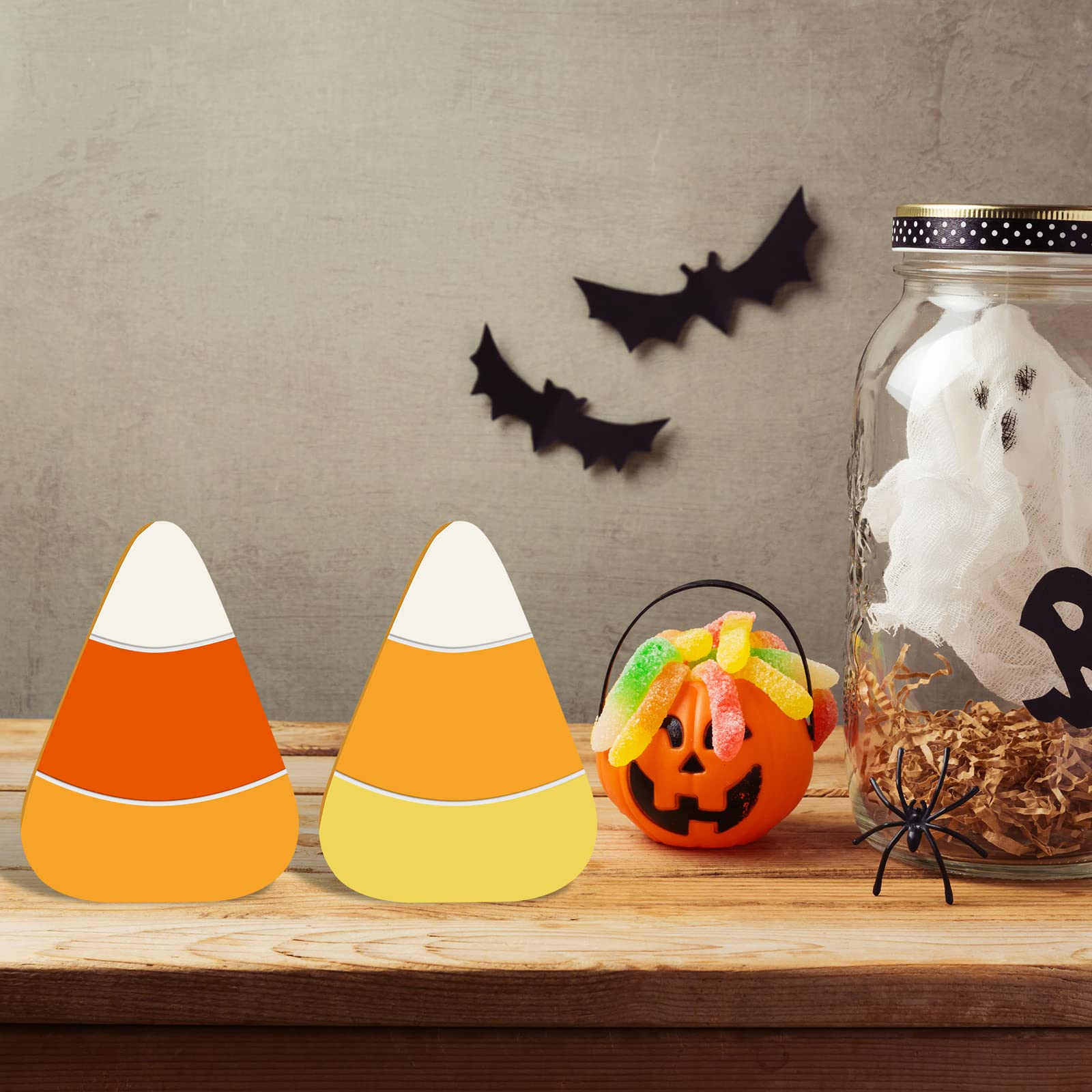 Whaline 10-teiliges Halloween-Hofschild-Set Mit 20 Pfählen – Süßigkeiten-Mais-Design, Wasserdicht, Für Garten-Deko