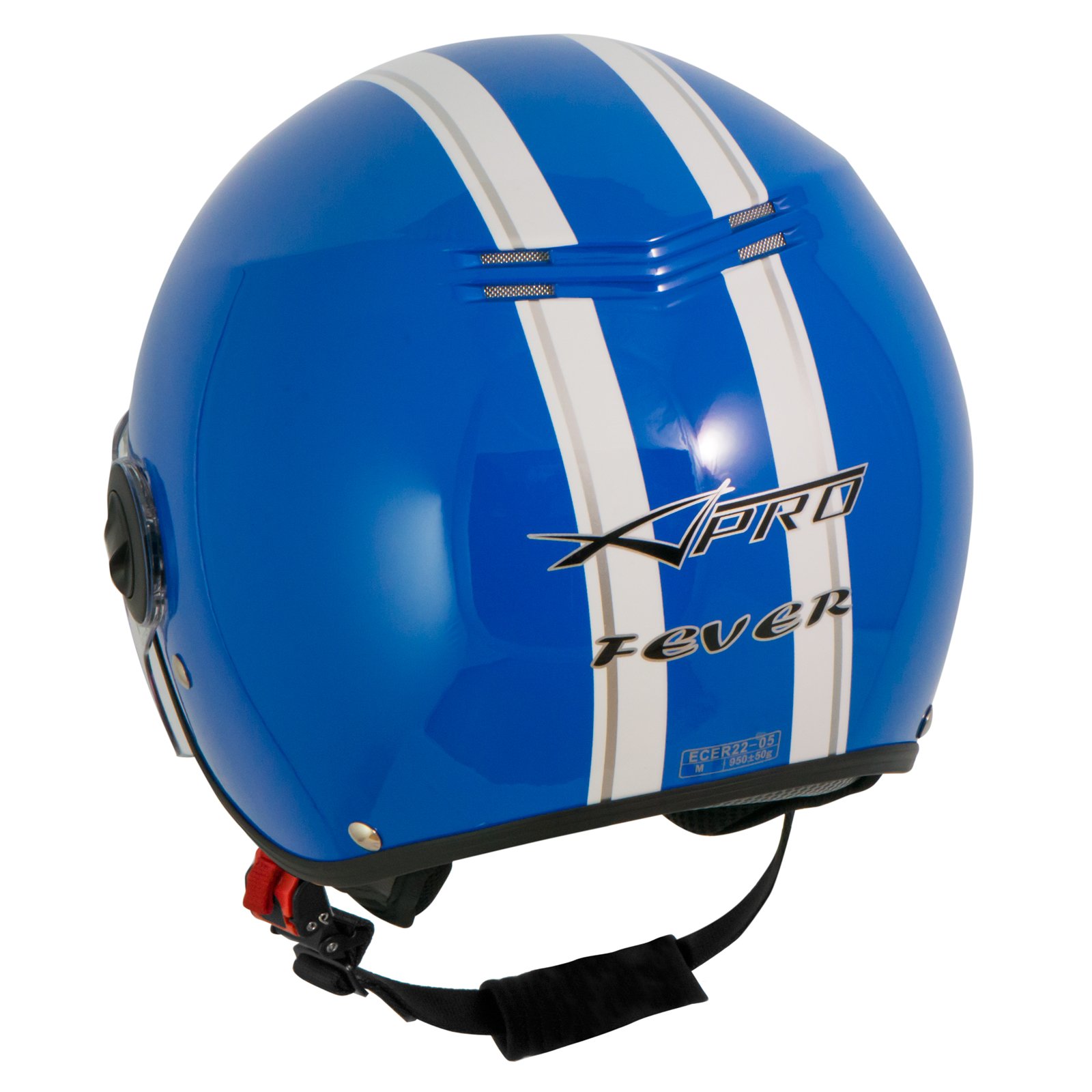 Motorradhelm Motorrad Roller Offenes Jet Helm Viser ECE 22-06 Blau XL