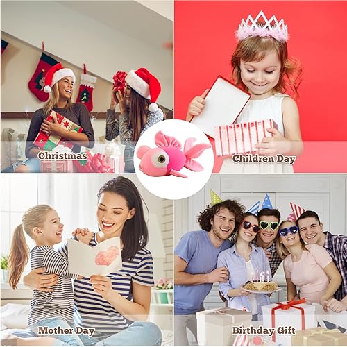 Miniatura 6 de CHELEI2019 Almohada de peluche de pez dorado de 13.8 pulgadas, suave y linda, regalo para niñas, rosa