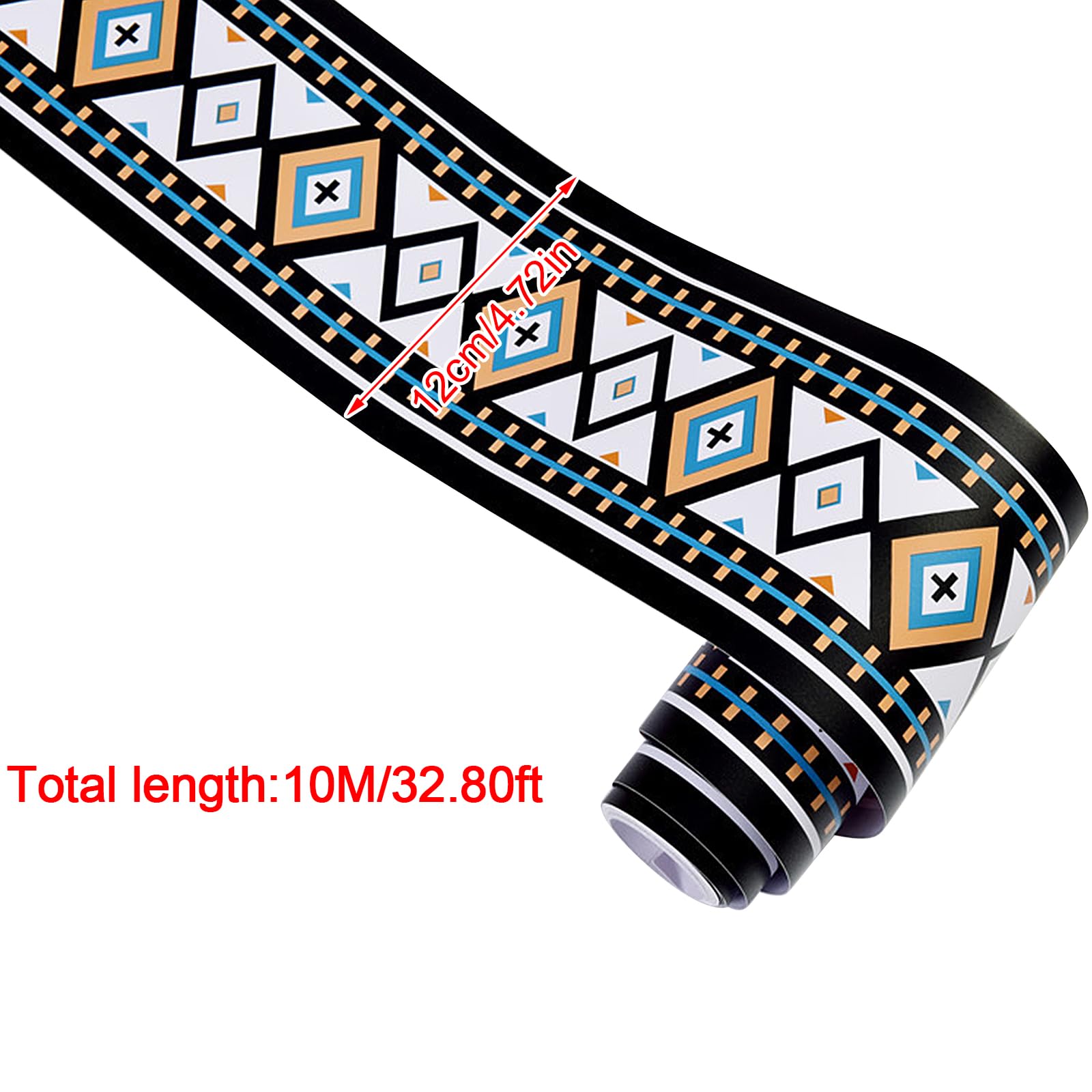 KMDZDZGS Self-Adhesive Wallpaper baseboards, PVC Wallpaper Borders, Waterproof Waistline Decorative Sticker, Baseboard Decorative Wallpaper for Kitchen Living Room Bathroom,12CM X 10M (A) - Image 3