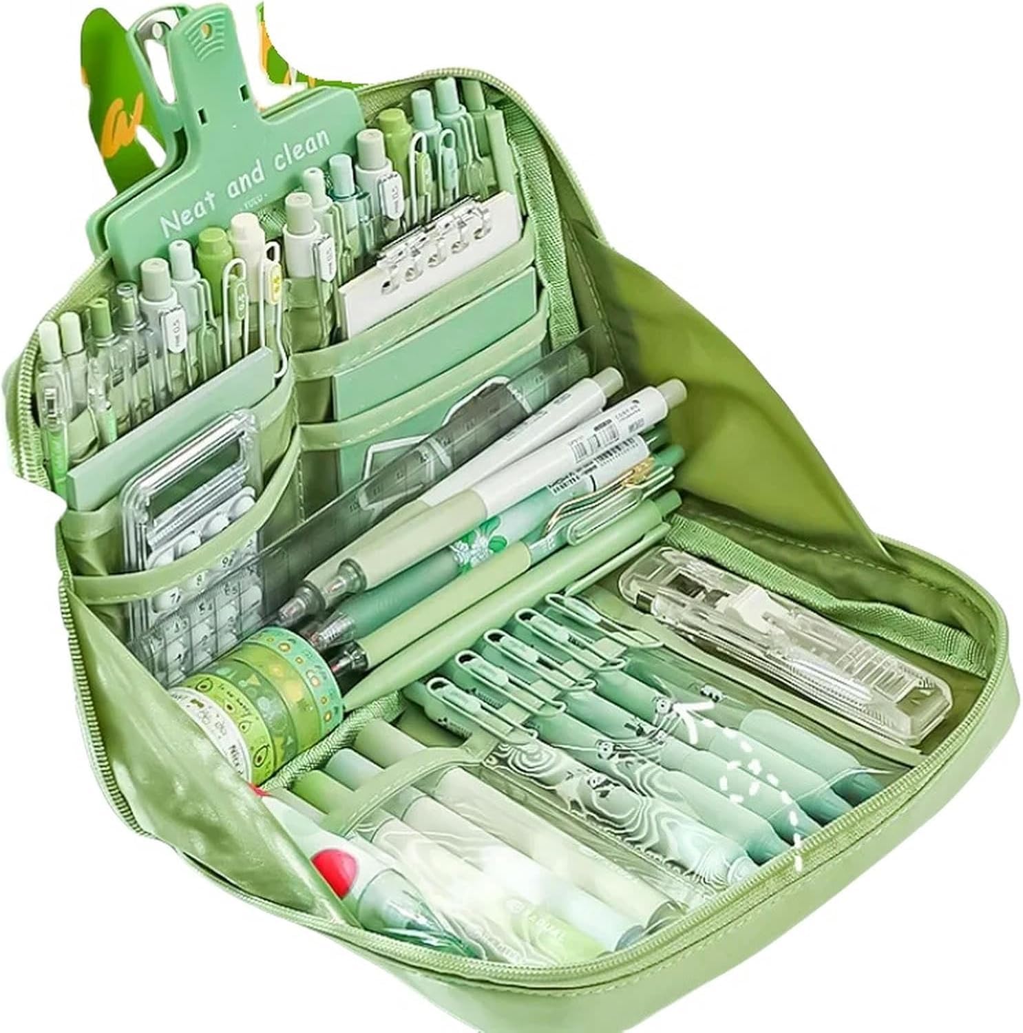 Astuccio di grande capacità, borsa multifunzionale per organizzare la cancelleria, Blu, A