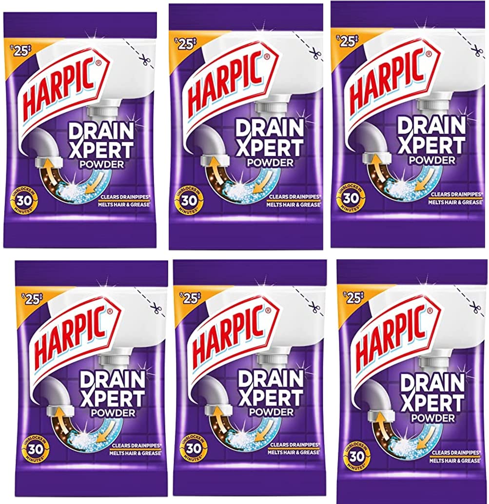 Harpic Drain Xpert Drain Cleaning Powder (50g) PACK OF 6....UNIQUE (B0B7GJ5RQT) Amazon Price History, Amazon Price Tracker
