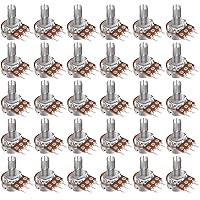 Vista 1 de Taiss 30 unidades de potenciómetro de 10 K ohmios WH148 B10K Resistencias variables Eje de 0.591 in 3 terminales de audio giratorio lineal Tipo B