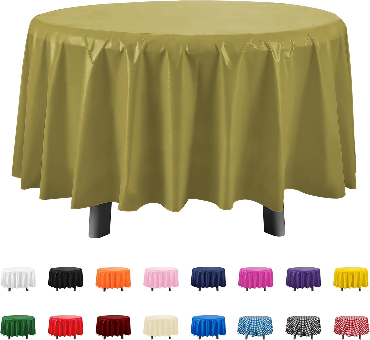 Eleclassi Gold 12 Pack Premium Round Disposable Plastic