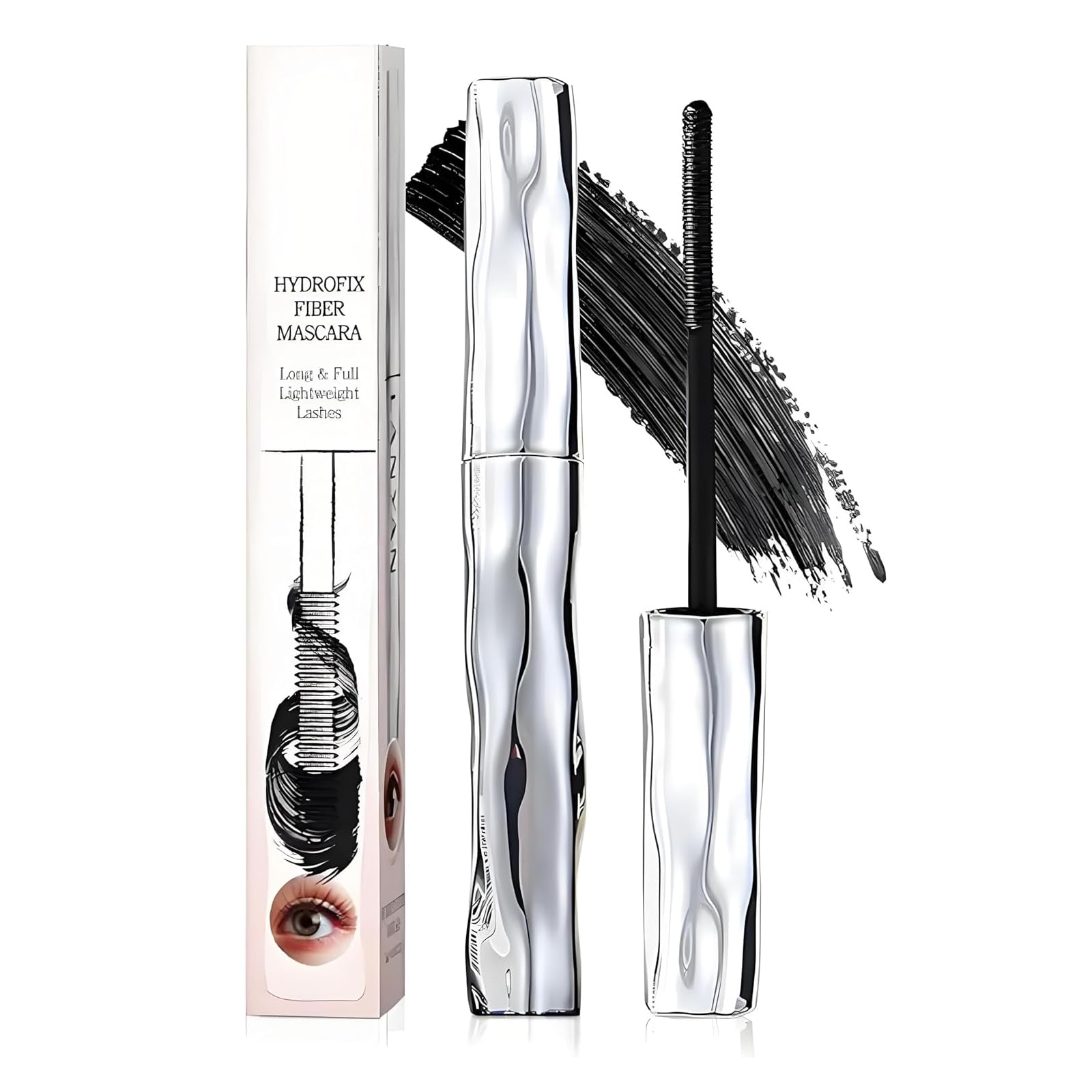 Waterproof Fibre Mascara,Tubular Eyelash Primer,Metal Wand for Lengthening and Curling, Smudge-Resistant Formula for Defined Lashes (1)