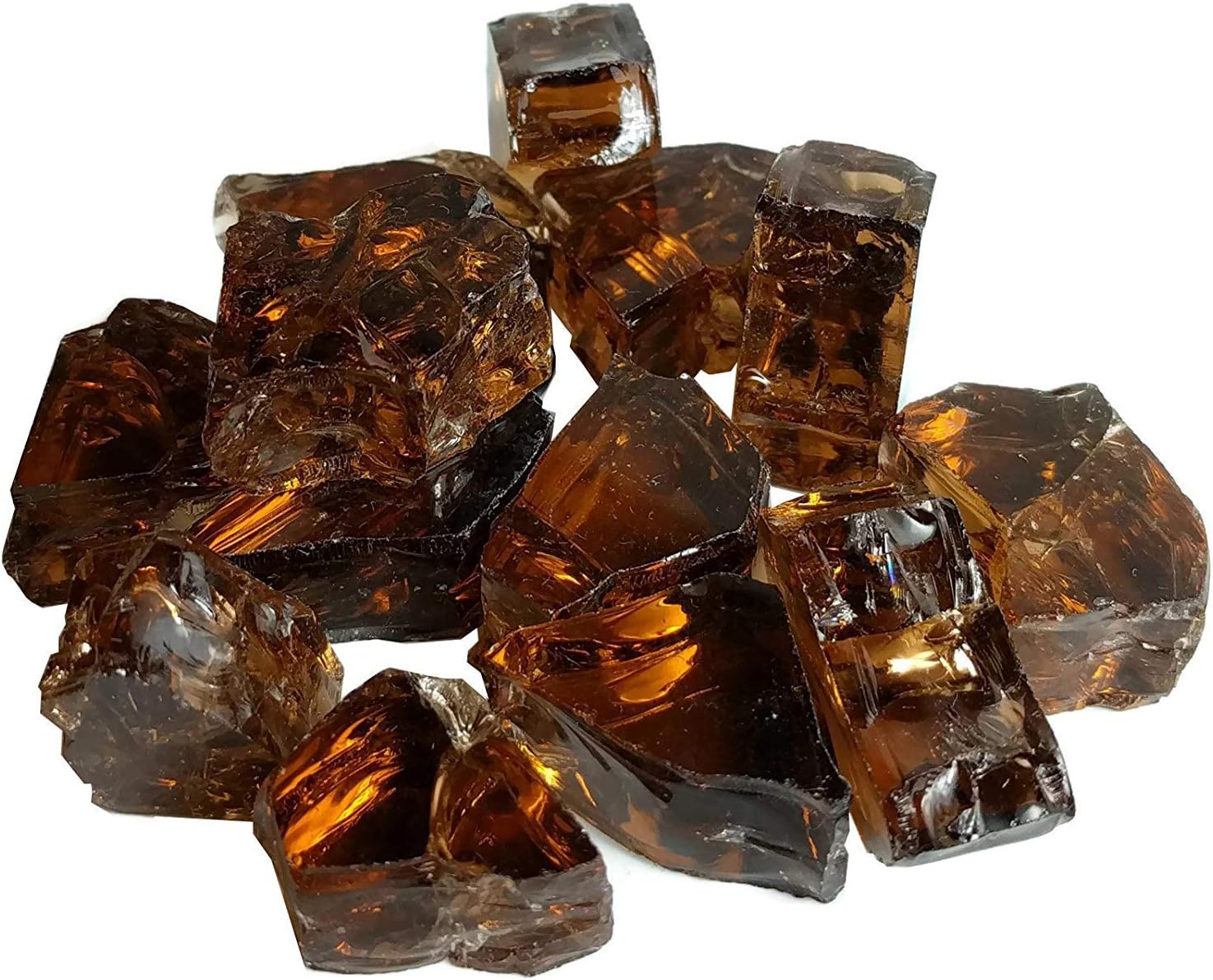 ZestStore 10 Pounds 1/2 Inch Reflective Fire Glass Fire Pits Landscaping Vase Filler - Copper