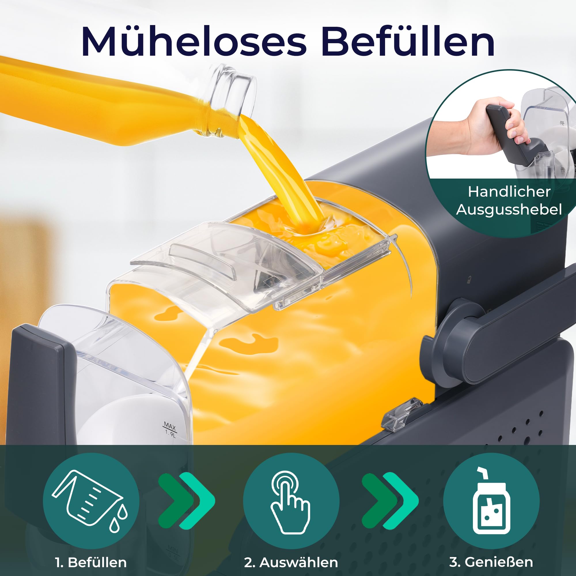 KLAMER Slush Maschine 2,6L mit 5 Programmen Turbo Freeze digitales Rezeptbuch