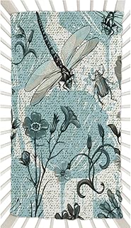 Funny Dragonfly Crib Sheets for Boys, Girls Machine Washable Soft Cozy Microfiber Fitted Crib Sheet for Standard Crib and Toddler Mattresses Boys Girls 28x52 Inch