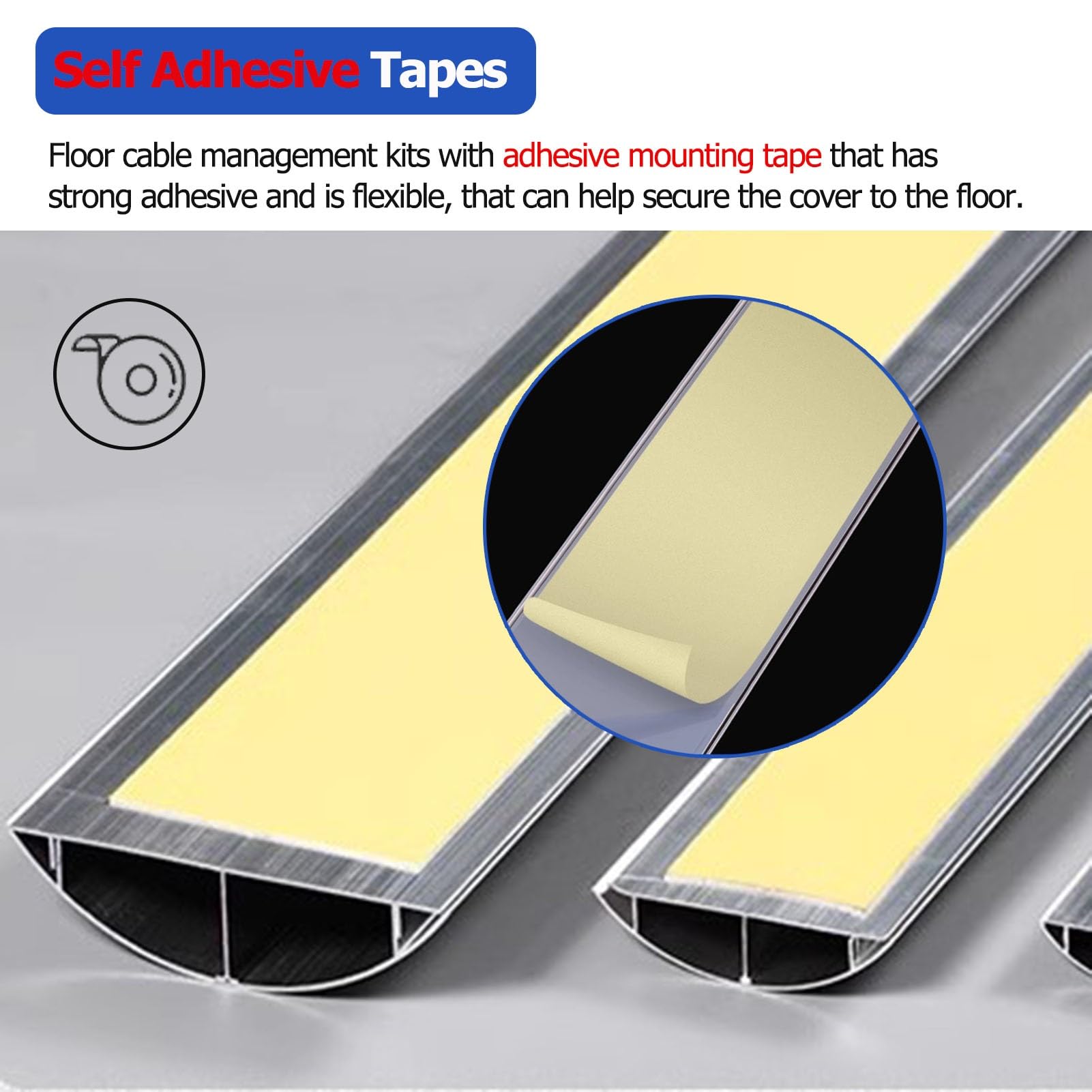 Canaleta Cables Suelo Ligero Cubrecables De Suelo/Protector De Cables, Gestión De Cables En El Suelo Evite Tropiezos con Los Cables, Oficinas Aulas Salas De Ejercicio Ocultador De Cables Y Pasacables