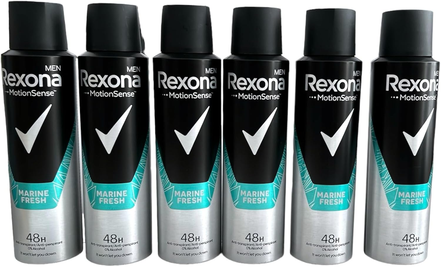 6x Rexona Men MotionSense Deo Spray Stay Fresh Marine Antitranspiran 48 uur 150 ml (6 stuks)