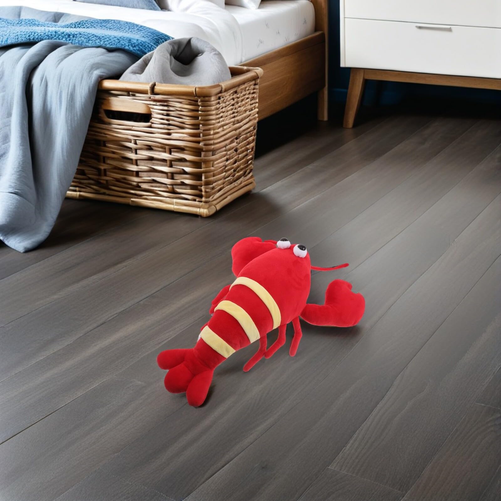 Cuscino Peluche Aragosta Realistico 1 Pezzo in Rosso da 23, 58 Pollici | Rivestimento in Lint e Imbottitura Pp Cotton, Sagoma a Tema Cartoon, per Camera e Ufficio