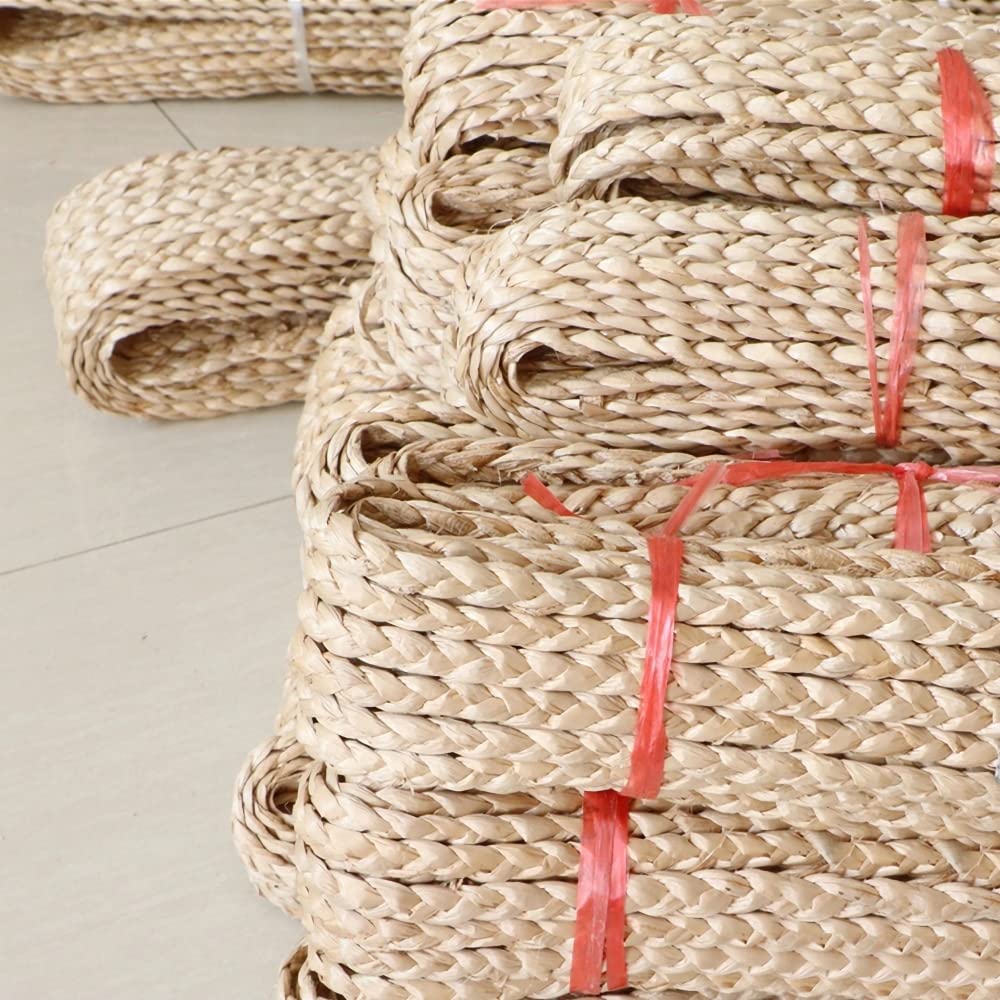 MATYASIGO 45 Meter Typha Pflanze Stroh Zöpfe Seil Handarbeit Gewebe DIY Basteln Material Home Dekor (Breite 0,9–1,1 cm)