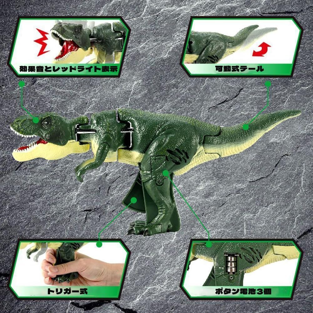 恐竜フィギュアセット 動くT-Rex付き Amazon.co.jp: 【動く＆鳴く恐竜おもちゃ】T-レックス フィギュア 握る