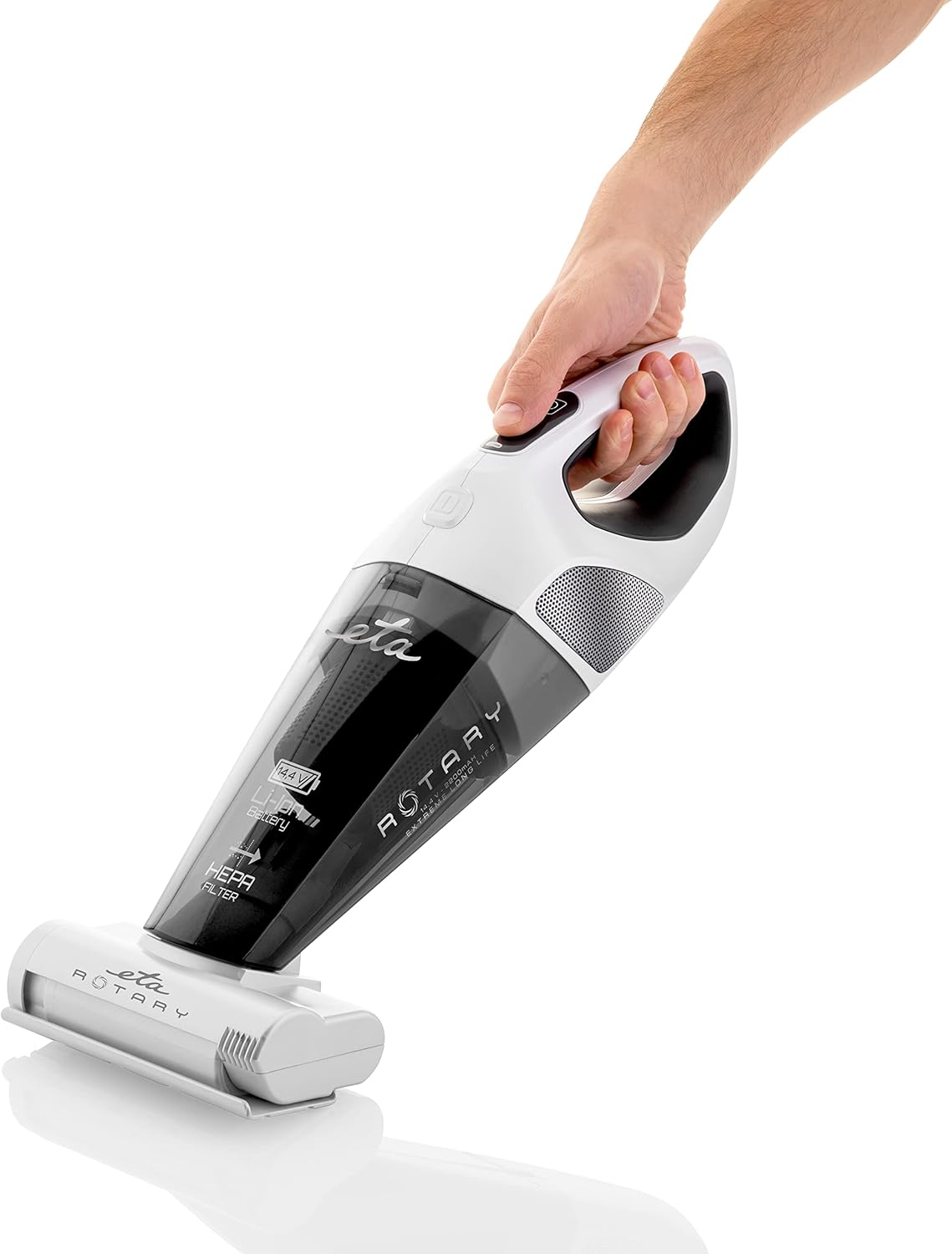 Hand holding ETA Rotary Handheld Vacuum Cleaner