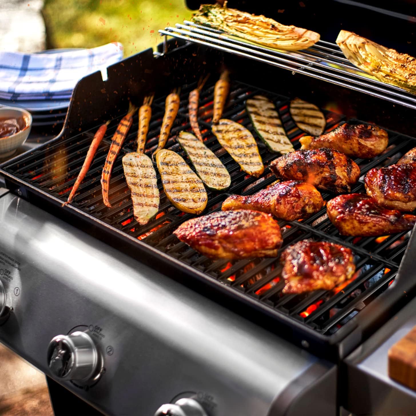 GGC 7638/7639 Grill Grates for Weber Spirit &Spirit II 300 Series, 17.5" Grill Parts for Weber Spirit E/S 310, E/S 320, E/S 330, Spirit 700, Genesis Silver B/C, Gold B/C 1000-3500 Gas Grill