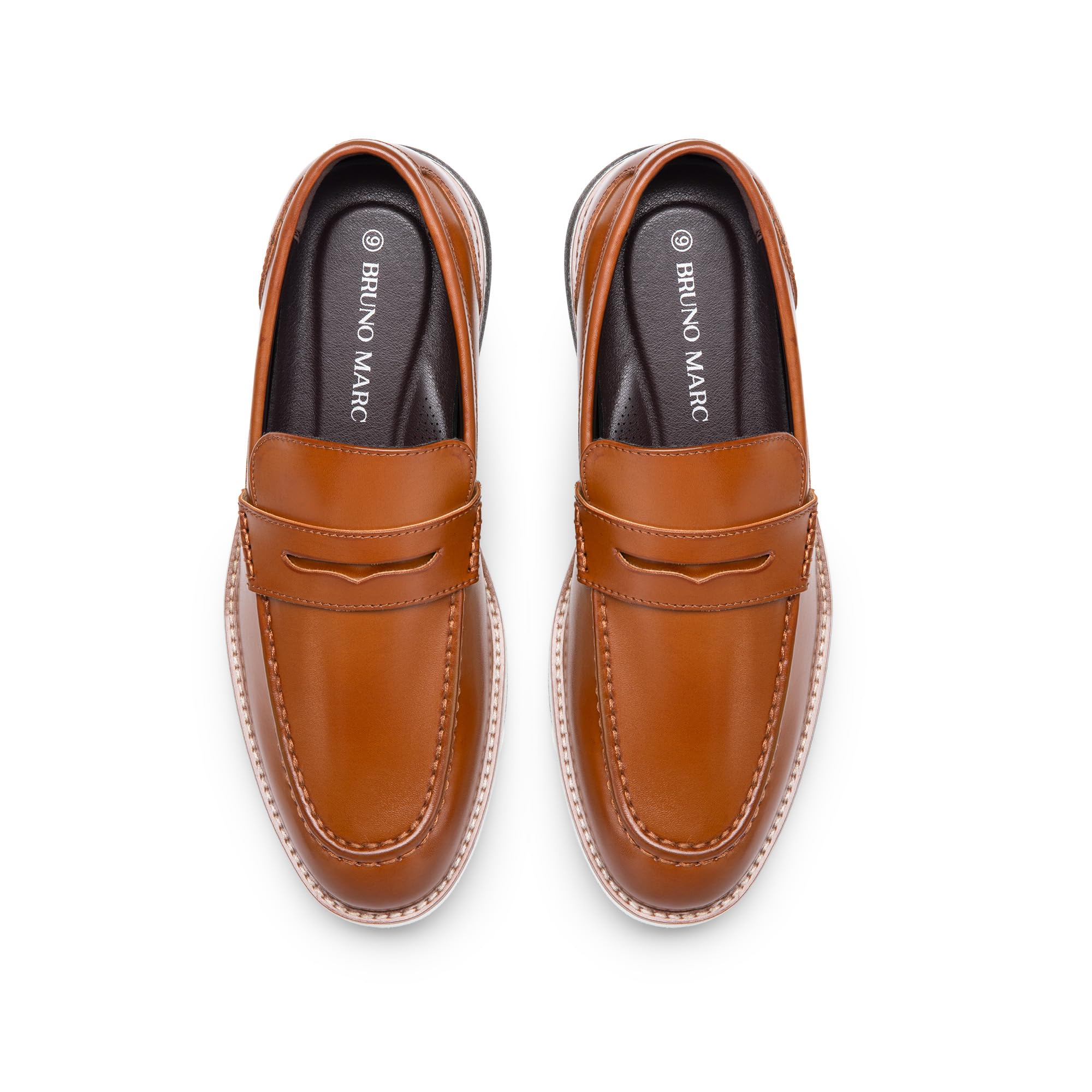 Bruno Marc Mocassini Penny Eleganti Uomo Slip-on | Soletta in morbida schiuma vegana con supporto plantare e suola TPR antiscivolo per comfort e stabilità tutto il giorno