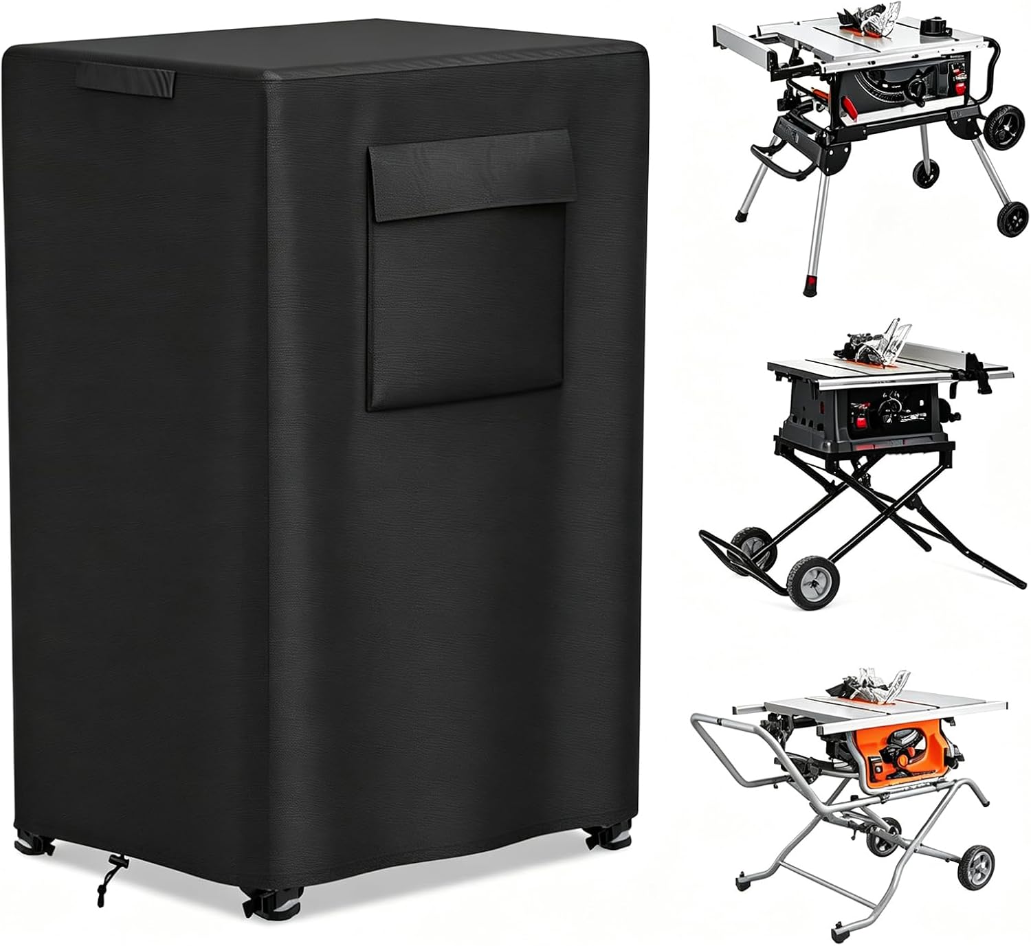 Portable Table Saw Cover for Evolution Power Tools RAGE5-S 2013–2024, 420D Oxford Protective Cover for Jobsite Table Saw with Stand, Dust Storage Cover with Handles & Pocket