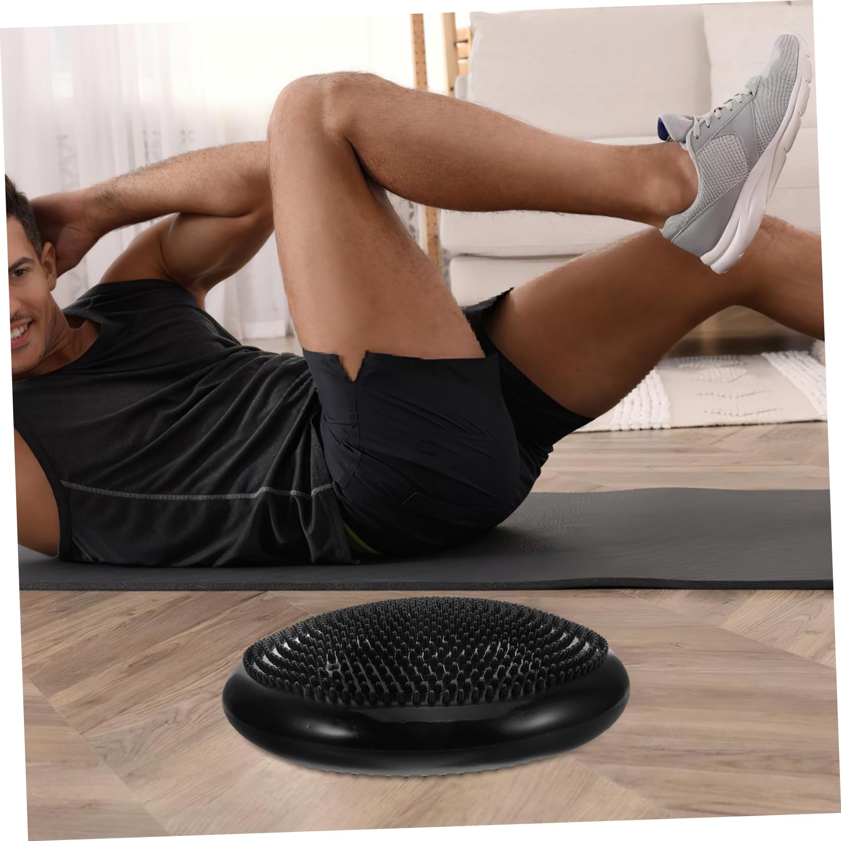 Abaodam 2pièces Ballon De Yoga Rond Coussin Équilibre Gonflable Support Antidérapant Pour Salle De Sport Ou Maison Base Ronde Pour Exercices Et Yoga