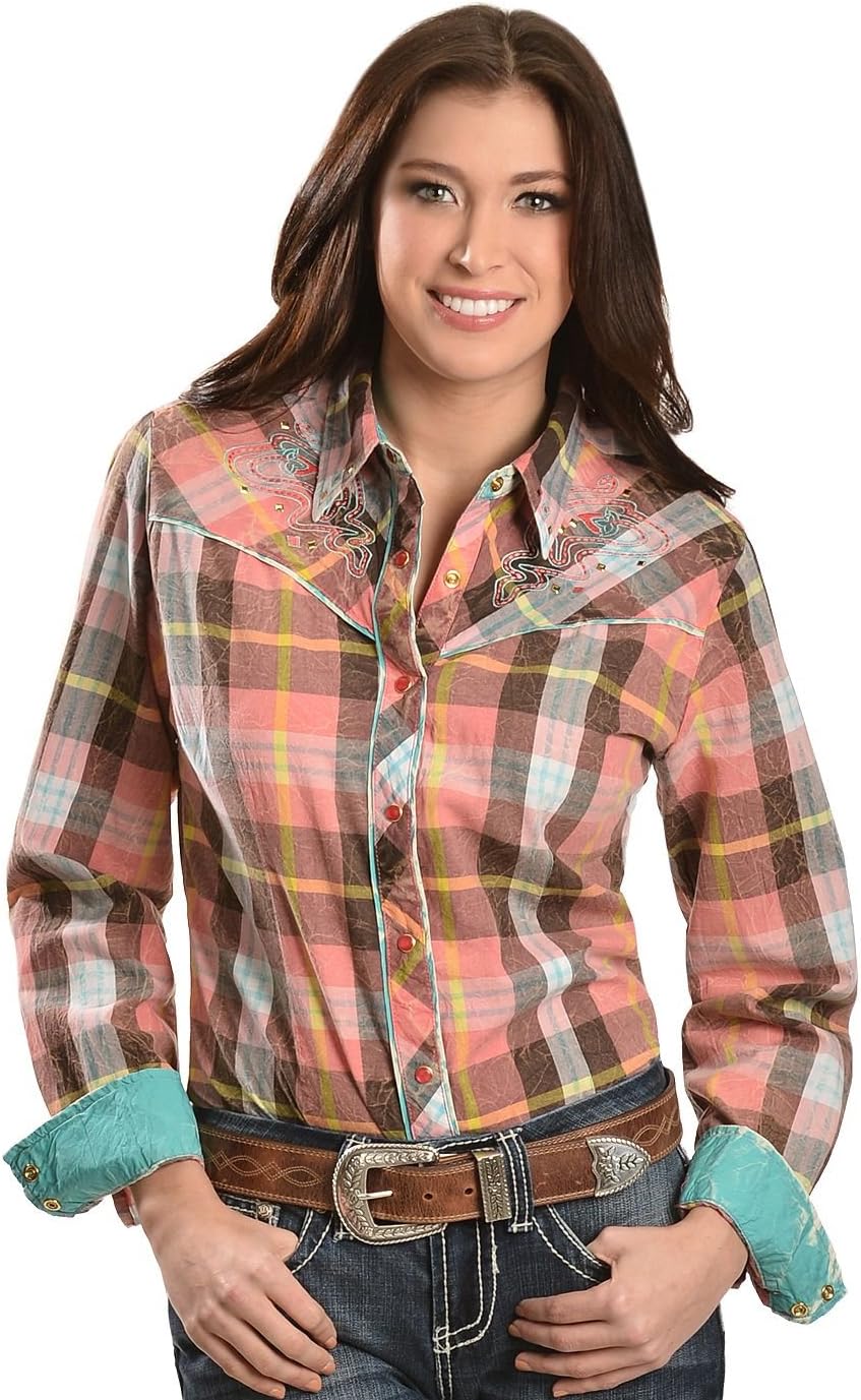 Cowgirl Up Womens Pink 100% Cotton L/S Sandwashed Woven Western Shirt