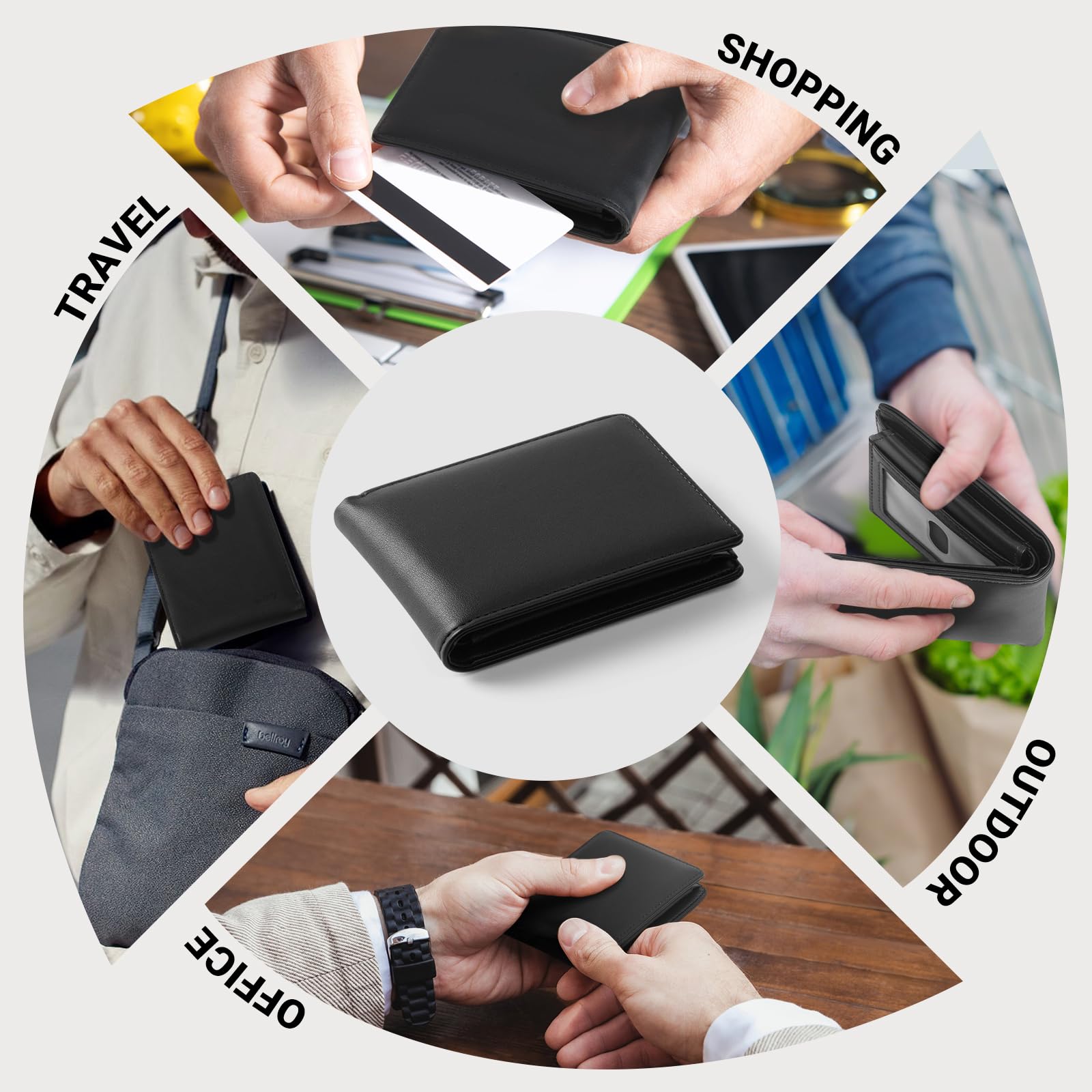 GNDR Wallet For Men RFID Blocking Black Wallets Bifold Faux Leather Card Holder Front Pocket Mens Accessories With Gift Box