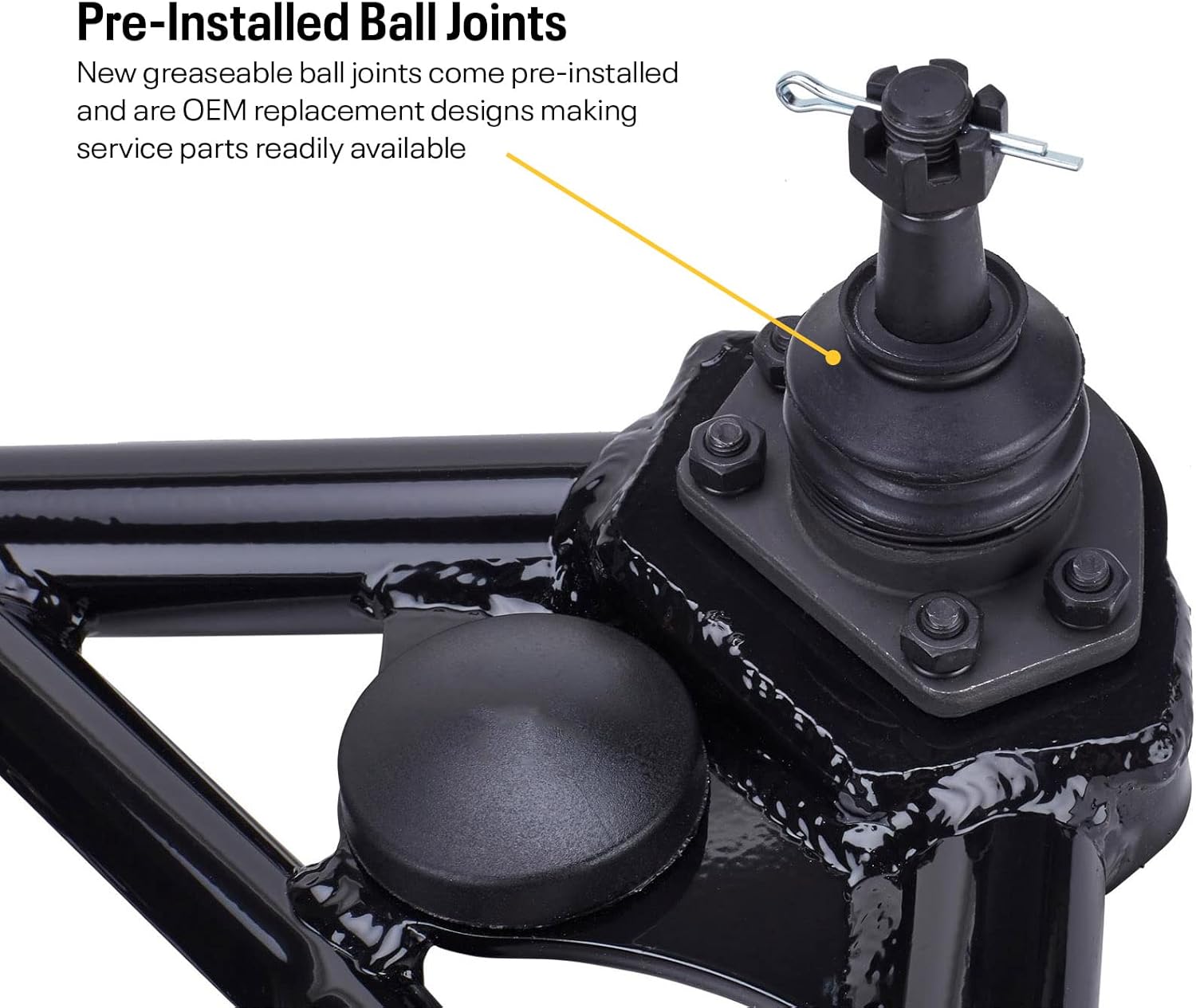 1970-81 Camaro Upper and Lower Tubular Control Arms, Black, Set